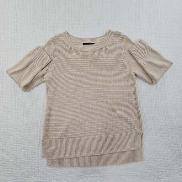Tahari 100% Linen Lightweight Sweater Women's Medium Knit Dolman Sleeve Taupe - Picture 6 of 12